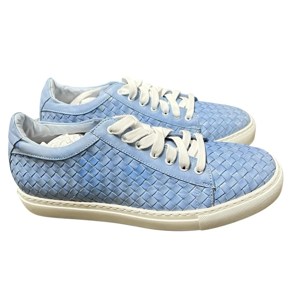New Mens Diverso London Cornflower Blue Dip Dye Woven Low Top Sneakers 42‎ 8